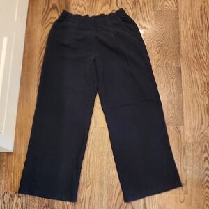 Aerie Black Wide-Leg Trouser Style With Pockets Sweatpants Medium